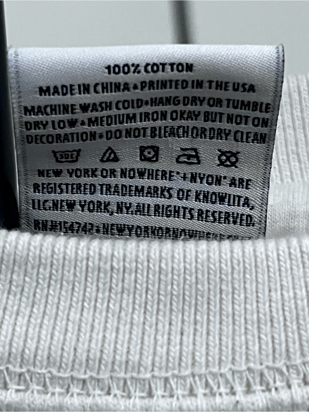 NYON White Crewneck Sweatshirt with Pink 'New York or Nowhere' Embroidery - Picture 3 of 3